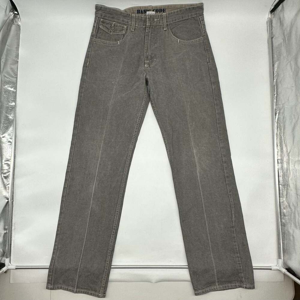 Vintage Basic Code Size 34x34 Gray Baggy Skater Denim Grunge Wide Leg Y2K Jeans